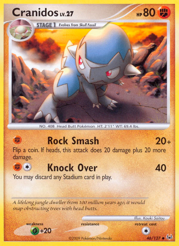 Cranidos Pokemon card (46/127, Platinum)