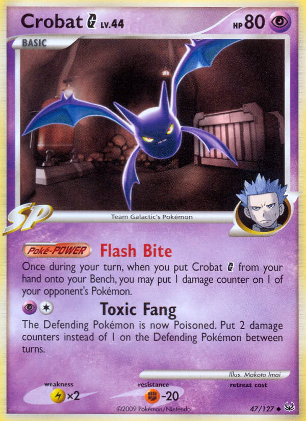 Crobat G Pokemon card (47/127, Platinum)