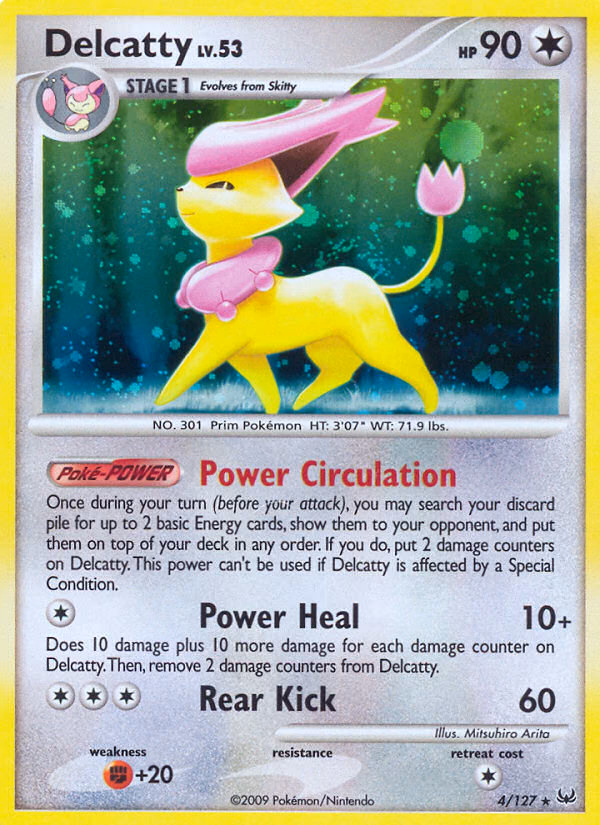 Delcatty Pokemon card (4/127, Platinum)