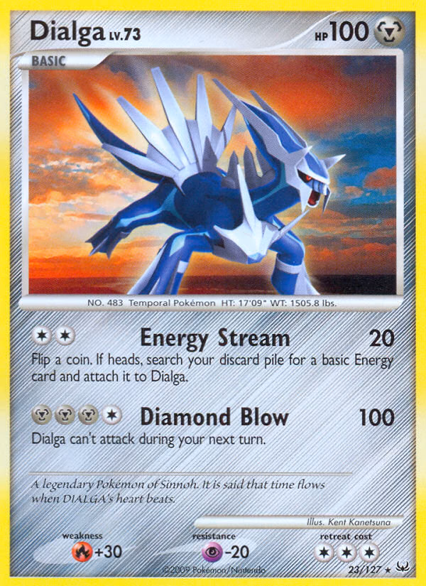 Dialga Pokemon card (23/127, Platinum)