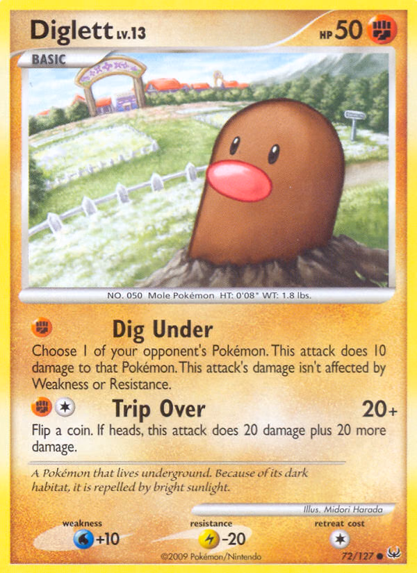 Diglett Pokemon card (72/127, Platinum)