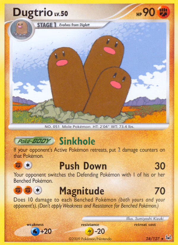 Dugtrio Pokemon card (24/127, Platinum)