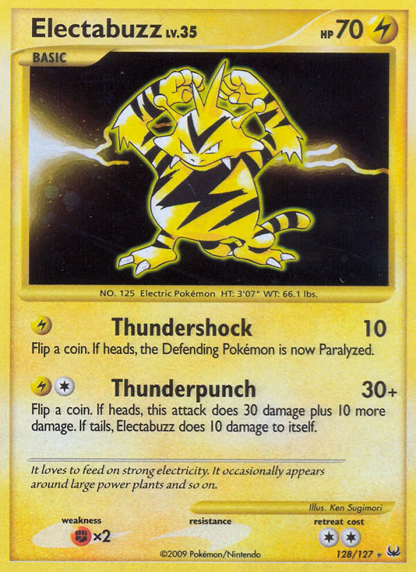 Electabuzz Pokemon card (128/127, Platinum)