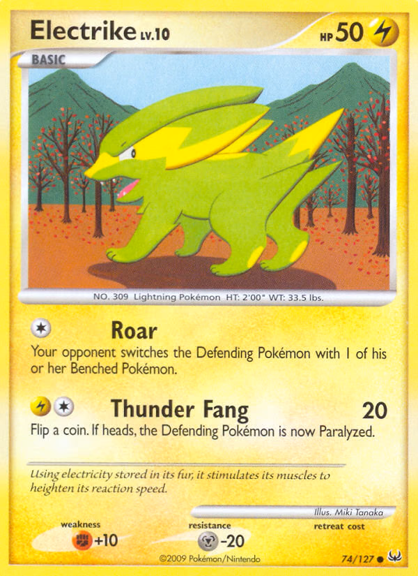 Electrike Pokemon card (74/127, Platinum)