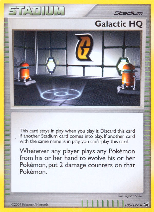 Galactic HQ Pokemon card (106/127, Platinum)
