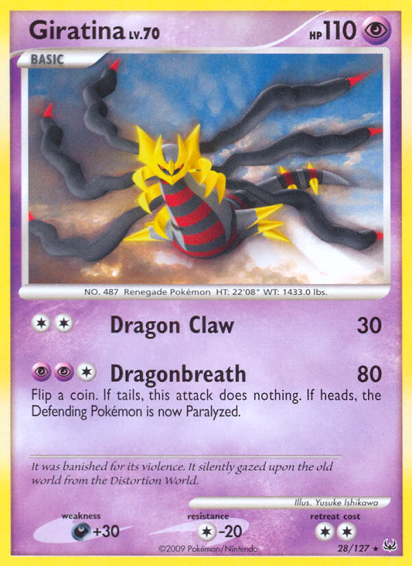 Giratina Pokemon card (28/127, Platinum)