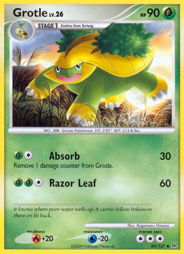 Grotle Pokemon card (49/127, Platinum)