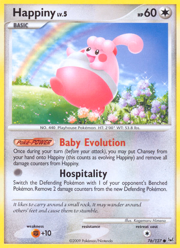 Happiny Pokemon card (76/127, Platinum)