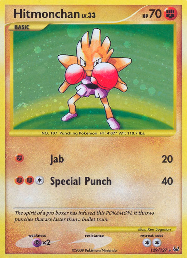 Hitmonchan Pokemon card (129/127, Platinum)