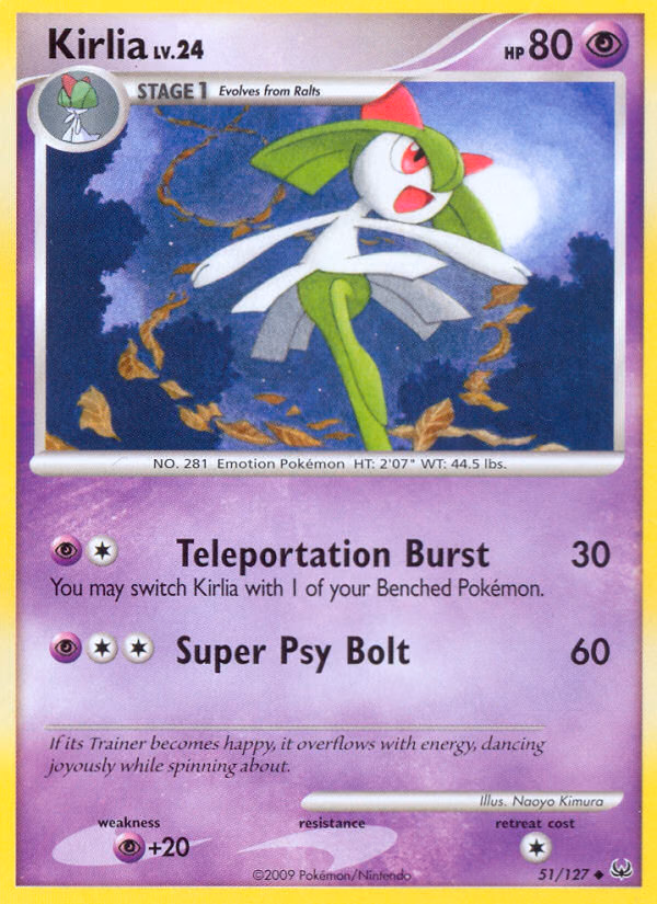 Kirlia Pokemon card (51/127, Platinum)