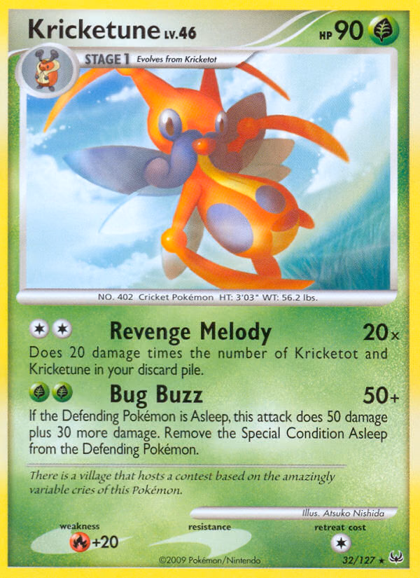 Kricketune Pokemon card (32/127, Platinum)