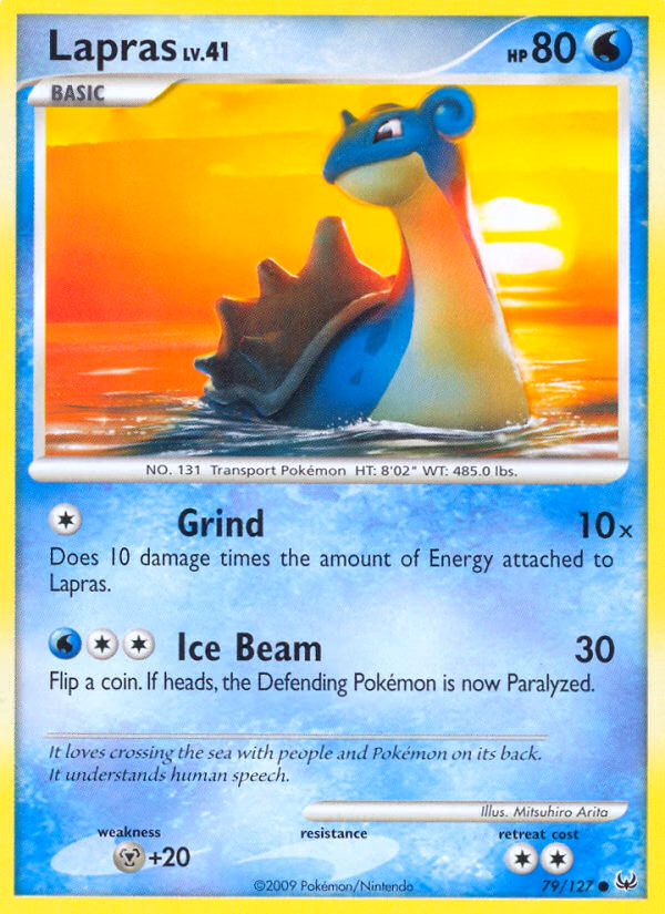 Lapras Pokemon card (79/127, Platinum)