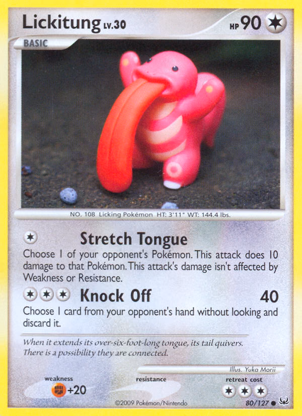 Lickitung Pokemon card (80/127, Platinum)