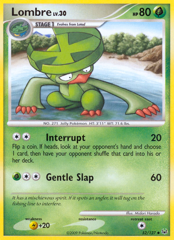 Lombre Pokemon card (52/127, Platinum)