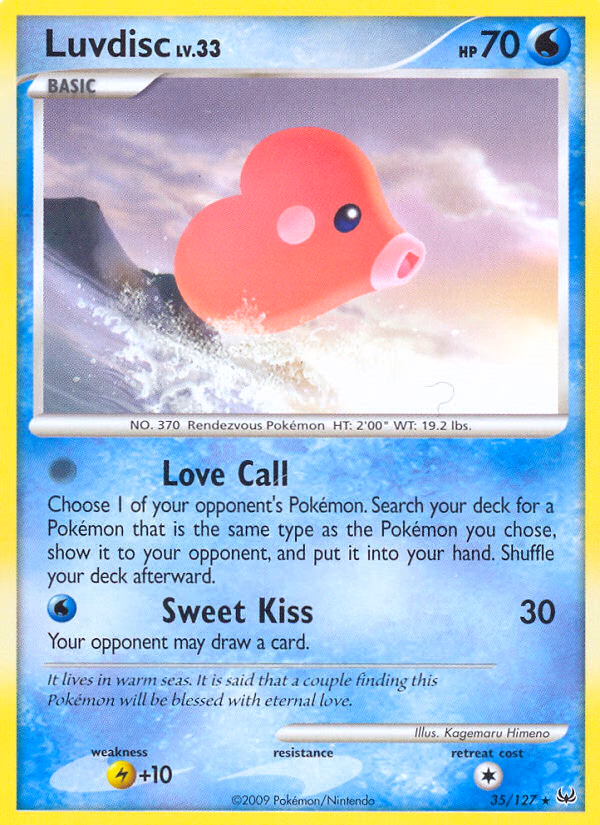 Luvdisc Pokemon card (35/127, Platinum)