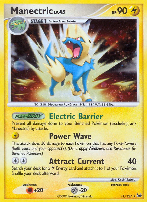 Manectric Pokemon card (11/127, Platinum)