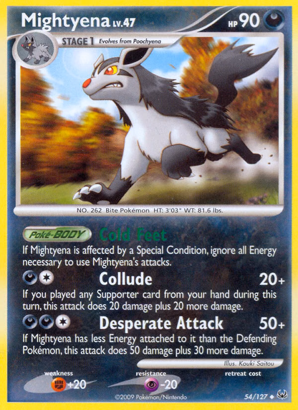 Mightyena Pokemon card (54/127, Platinum)