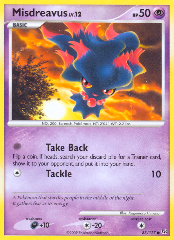 Misdreavus Pokemon card (83/127, Platinum)