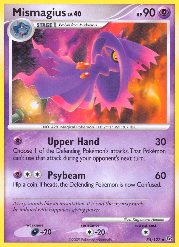 Mismagius Pokemon card (55/127, Platinum)