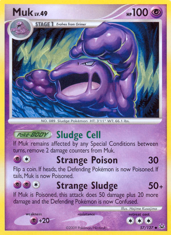 Muk Pokemon card (57/127, Platinum)