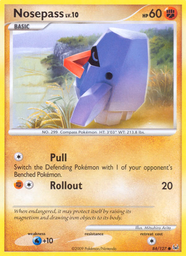 Nosepass Pokemon card (84/127, Platinum)