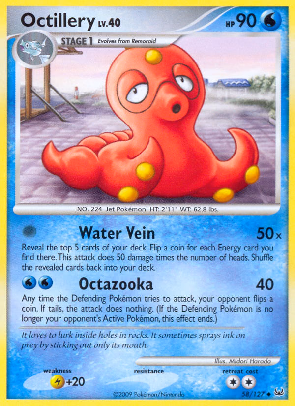 Octillery Pokemon card (58/127, Platinum)