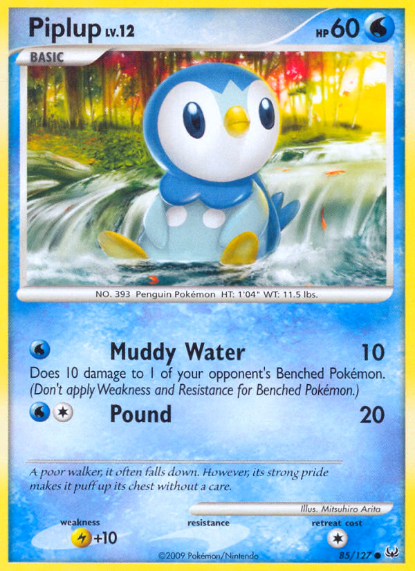Piplup Pokemon card (85/127, Platinum)