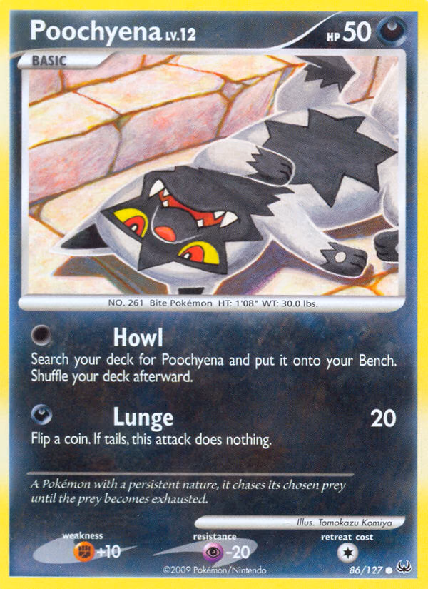 Poochyena Pokemon card (86/127, Platinum)