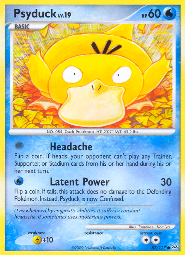 Psyduck Pokemon card (87/127, Platinum)