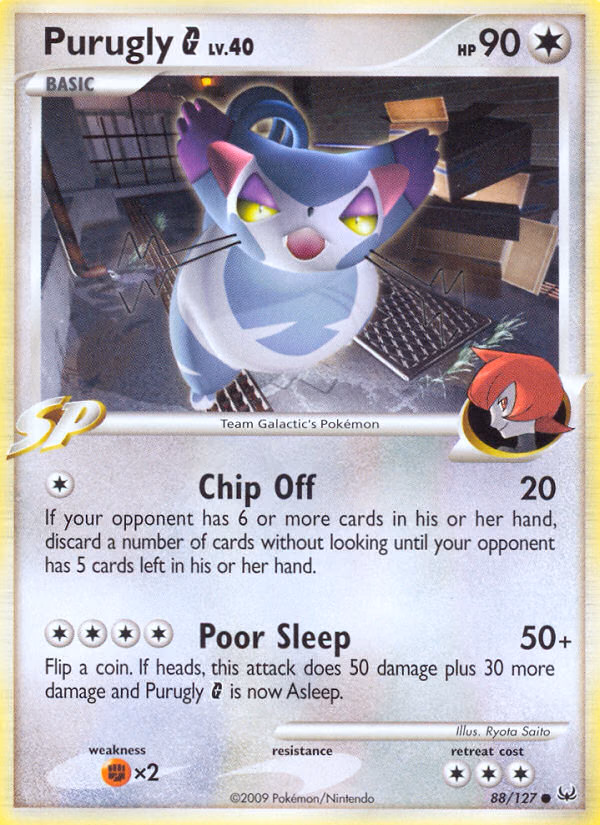 Purugly G Pokemon card (88/127, Platinum)