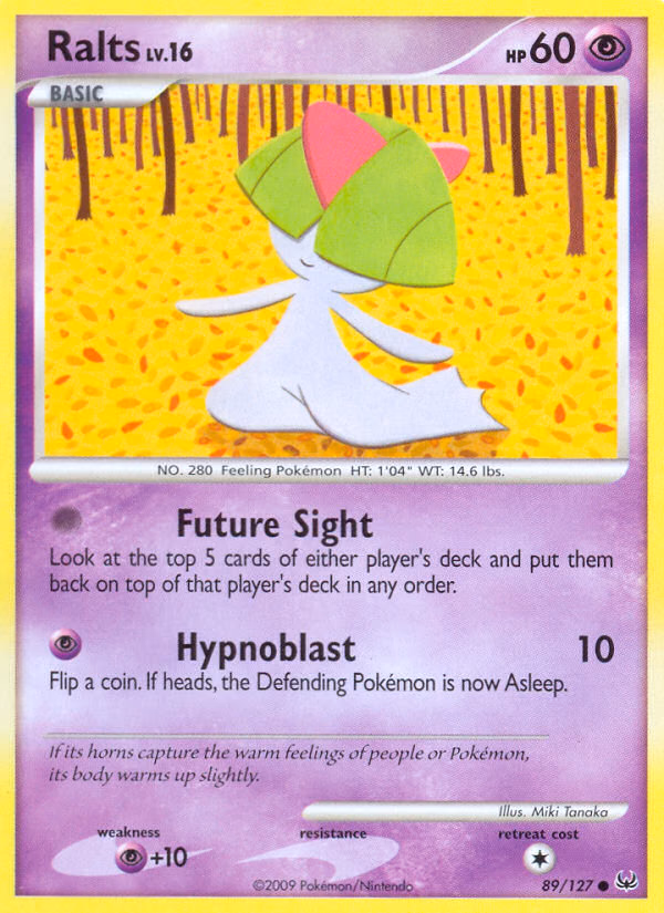 Ralts Pokemon card (89/127, Platinum)