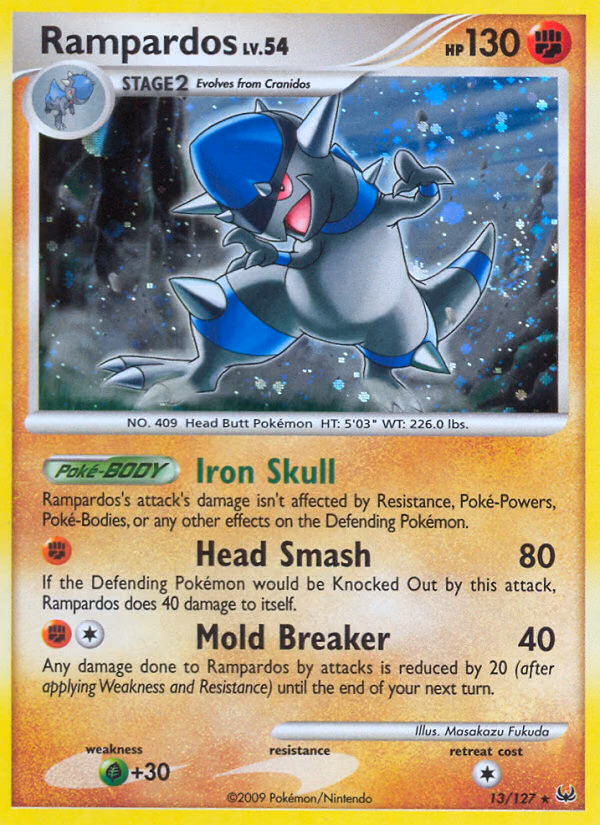 Rampardos Pokemon card (13/127, Platinum)