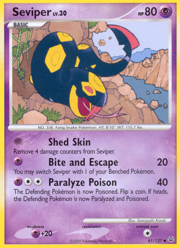 Seviper Pokemon card (61/127, Platinum)