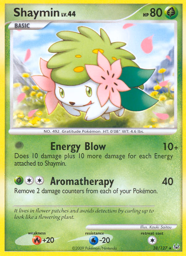 Shaymin Pokemon card (38/127, Platinum)