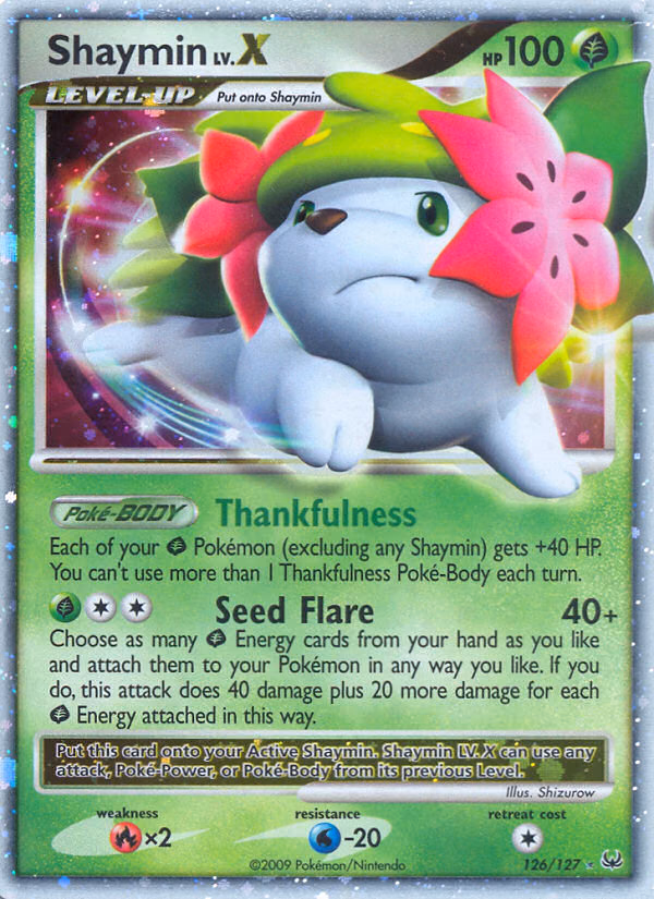 Shaymin LV.X Pokemon card (126/127, Platinum)