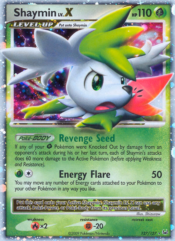 Shaymin LV.X Pokemon card (127/127, Platinum)