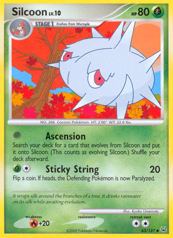 Silcoon Pokemon card (63/127, Platinum)
