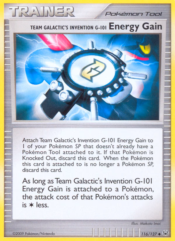 Team Galactic's Invention G-101 Energy Gain Pokemon card (116/127, Platinum)