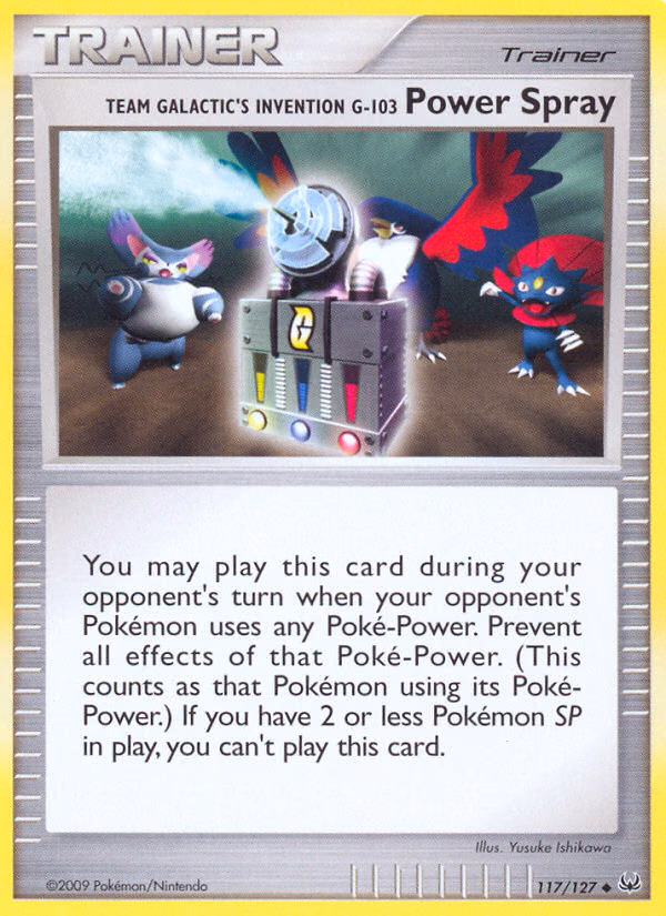 Team Galactic's Invention G-103 Power Spray Pokemon card (117/127, Platinum)