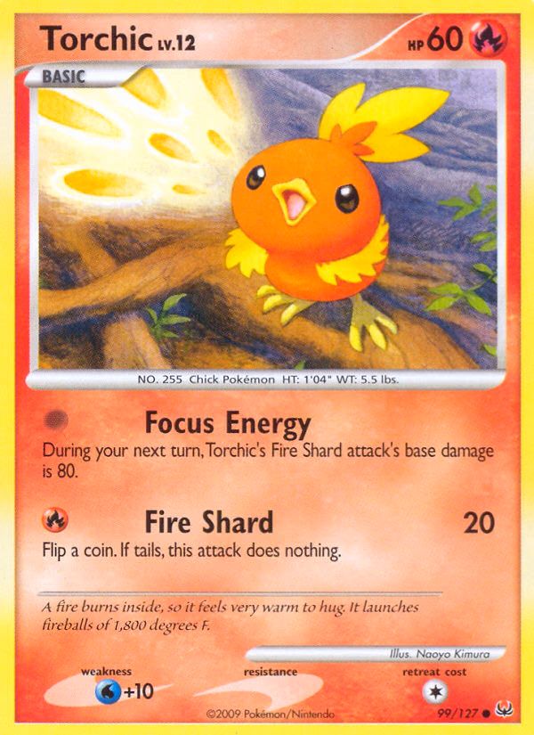 Torchic Pokemon card (99/127, Platinum)