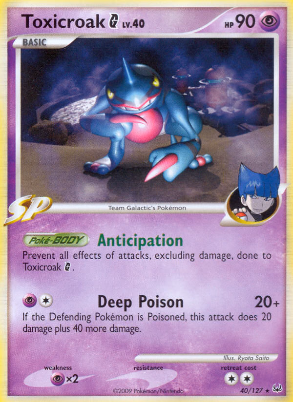 Toxicroak G Pokemon card (40/127, Platinum)