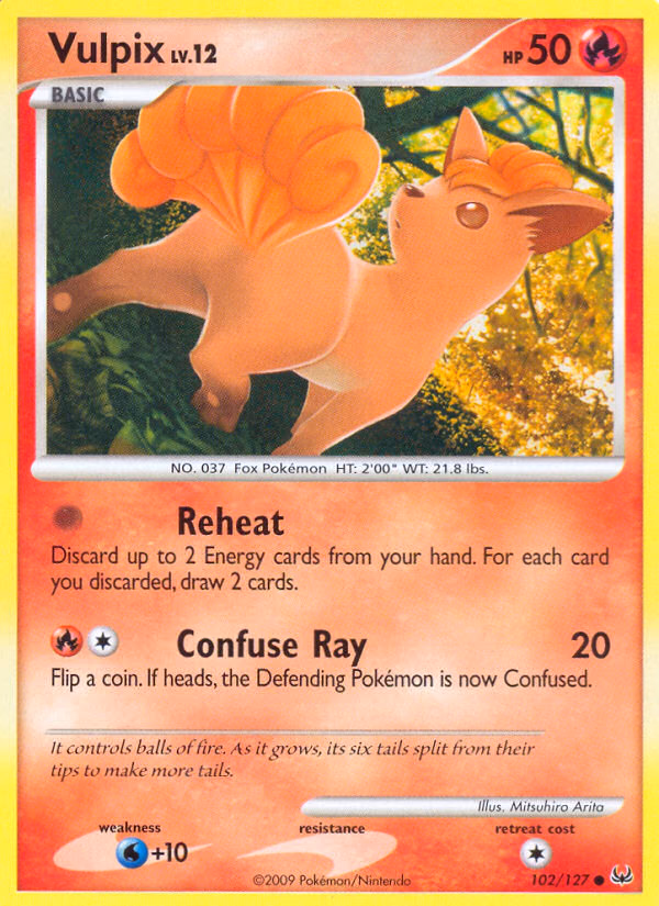 Vulpix Pokemon card (102/127, Platinum)