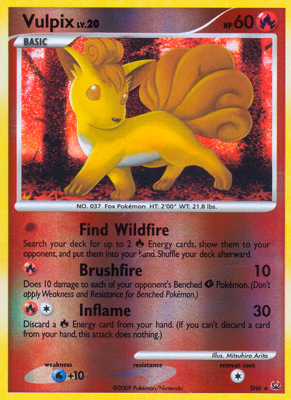 Vulpix Pokemon card (SH6, Platinum)