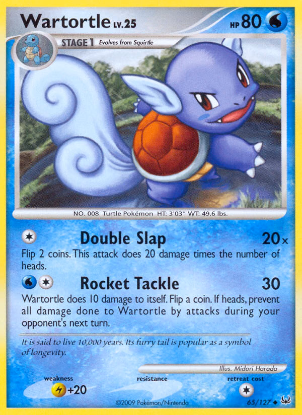 Wartortle Pokemon card (65/127, Platinum)