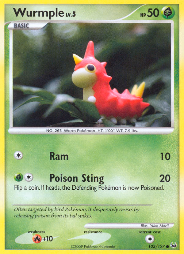 Wurmple Pokemon card (103/127, Platinum)