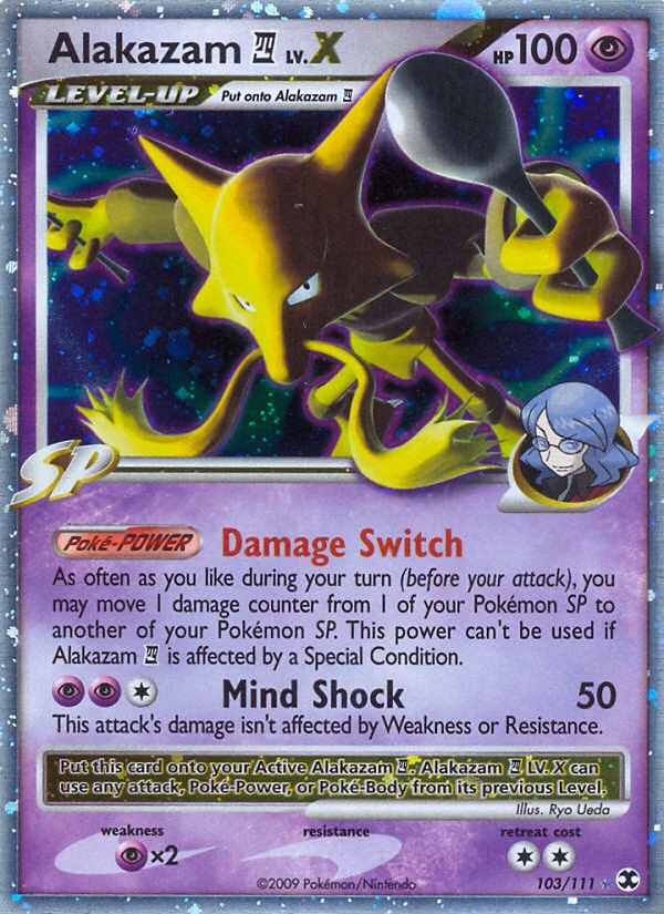 Alakazam E4 LV.X Pokemon card (103/111, Rising Rivals)