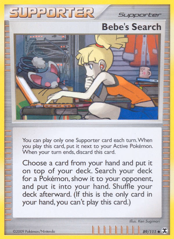 Bebe's Search Pokemon card (89/111, Rising Rivals)