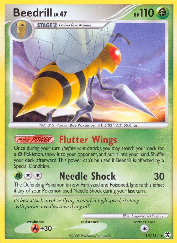 Beedrill Pokemon card (15/111, Rising Rivals)