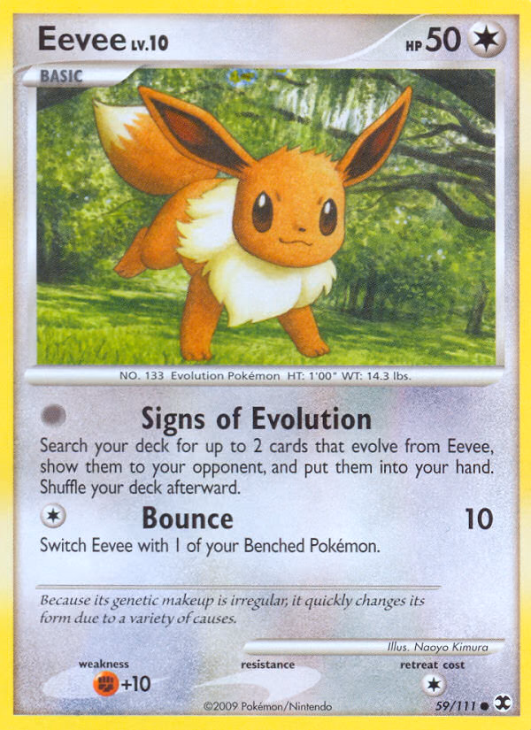 Eevee Pokemon card (59/111, Rising Rivals)
