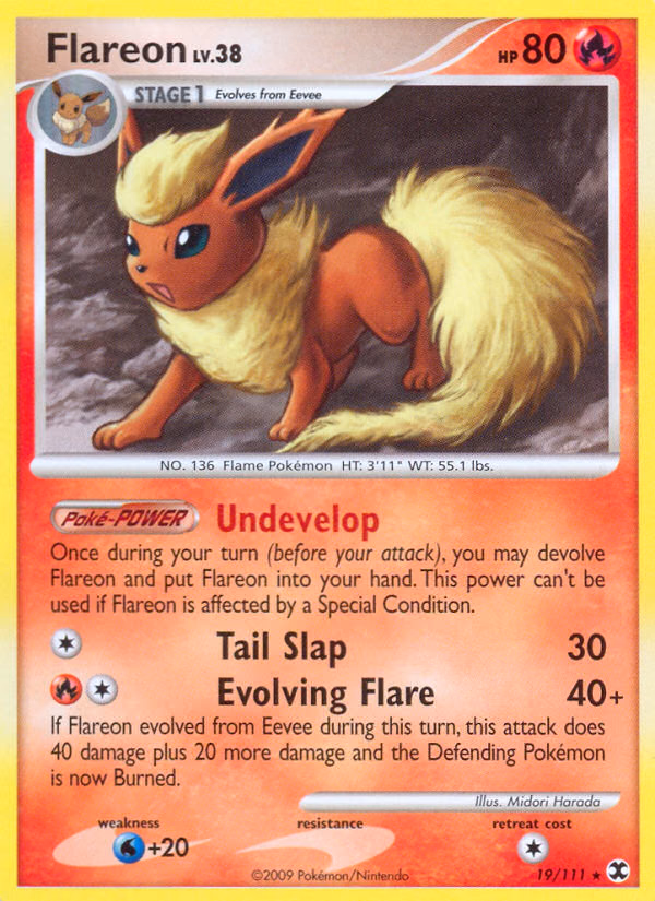 Flareon Pokemon card (19/111, Rising Rivals)